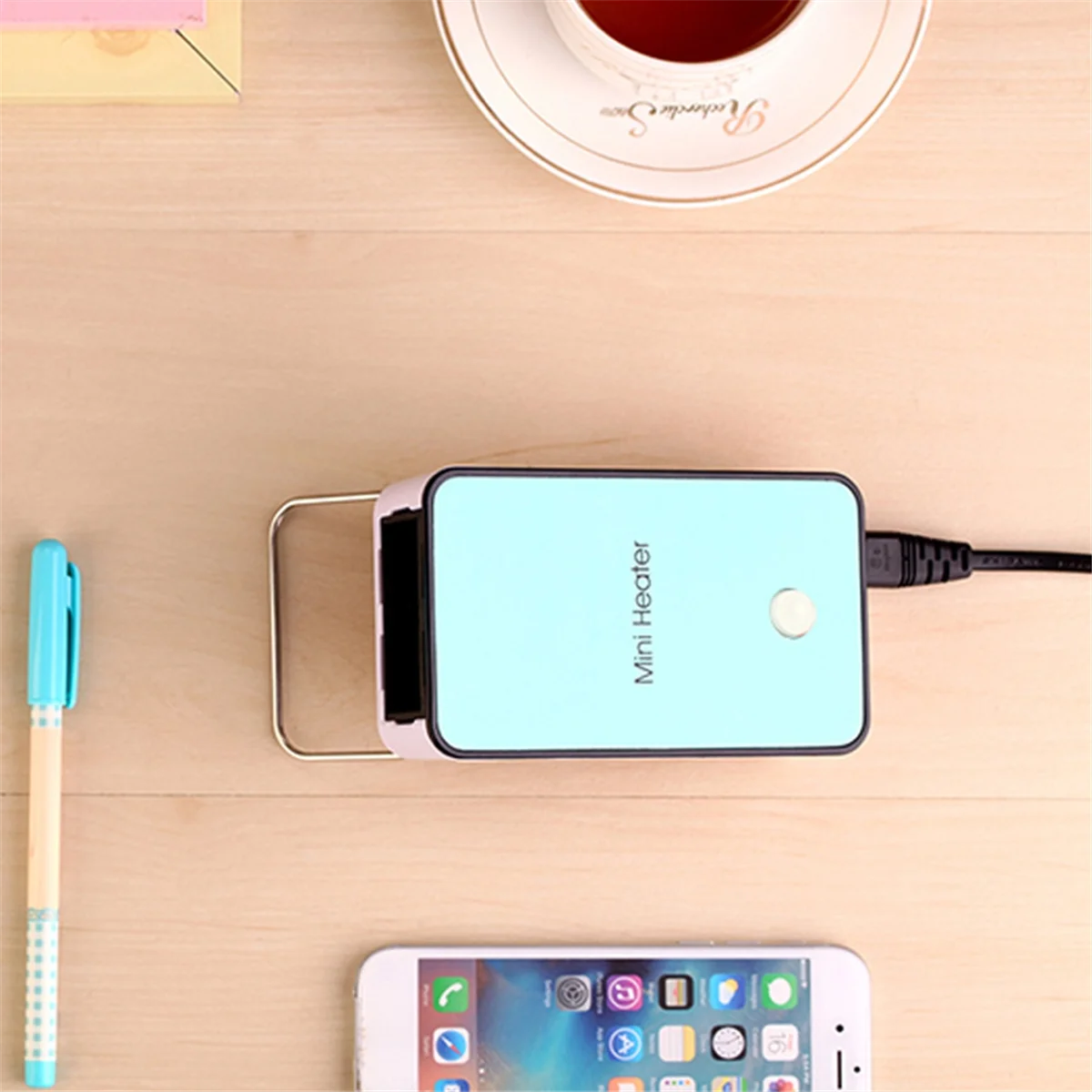 AT13 Electric Heater Energy-Saving Heater Mini Portable Room Office Desktop Electric Fan Heater Air Warmer US Plug B